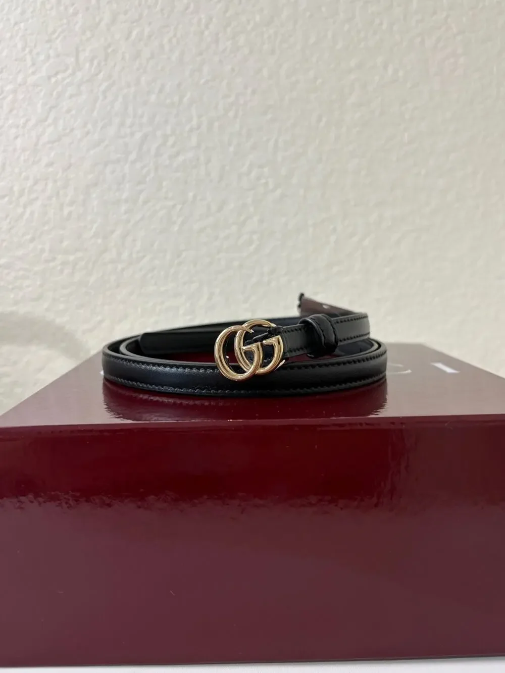 Gucci leather GG belt thin 95cm